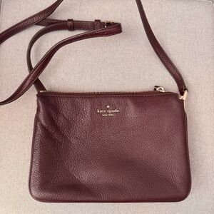 Kate Spade Burgundy Pebbled Leather Satchel